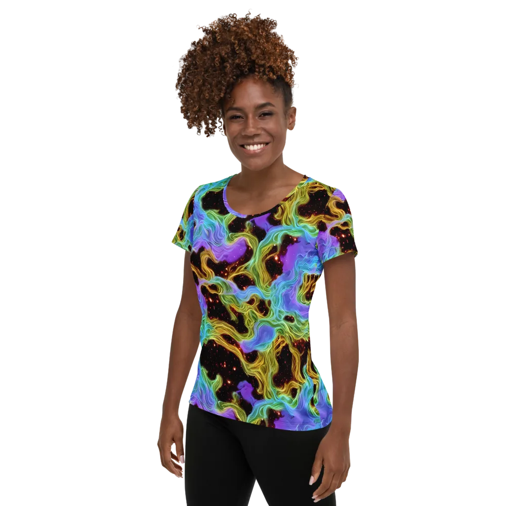 Galactic Tides on Women's Athletic T-Shirt — Left