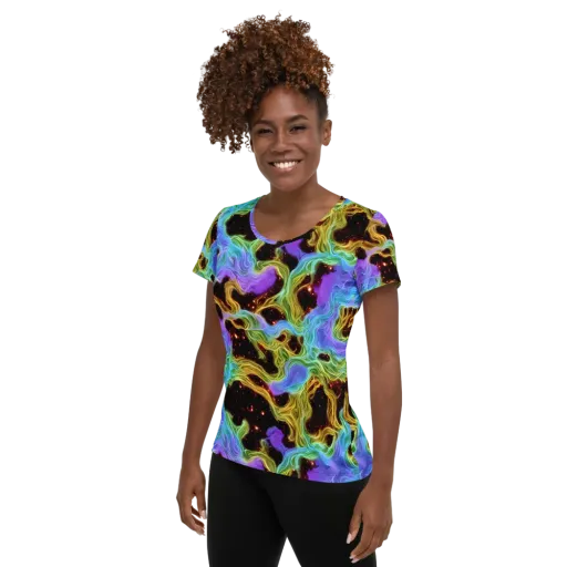 Galactic Tides on a Women's Athletic T-Shirt