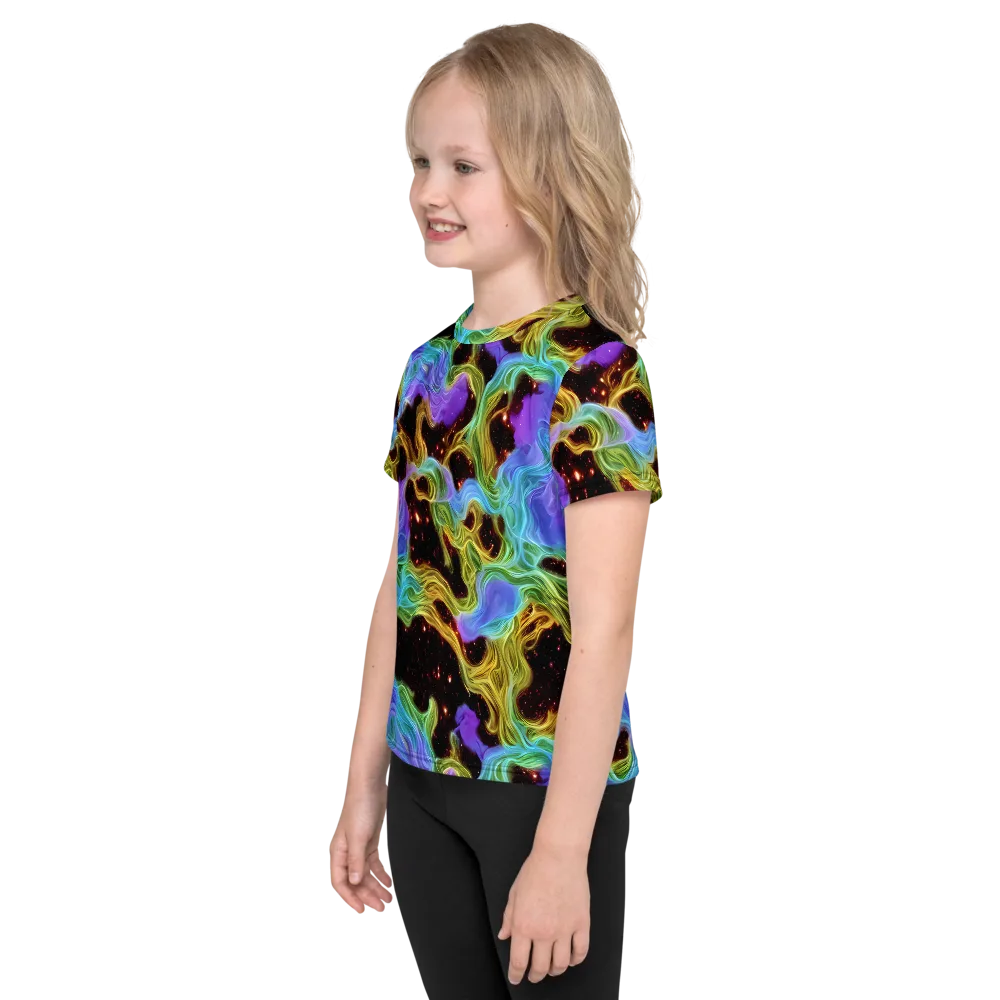 Galactic Tides on Kids Crew Neck T-Shirt — Left