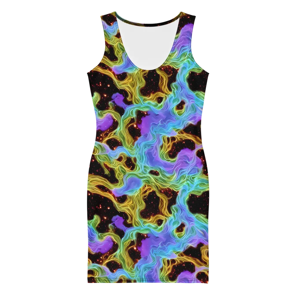 Galactic Tides on Bodycon Dress — Front