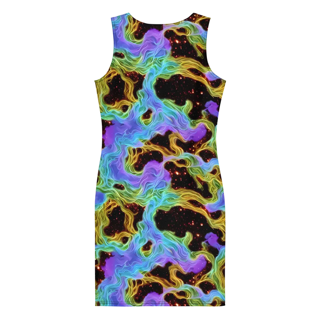 Galactic Tides on Bodycon Dress — Back