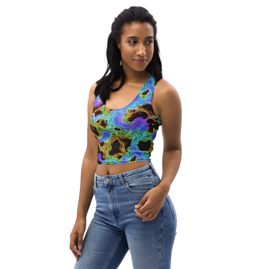 Galactic Tides on Crop Top — Left Front