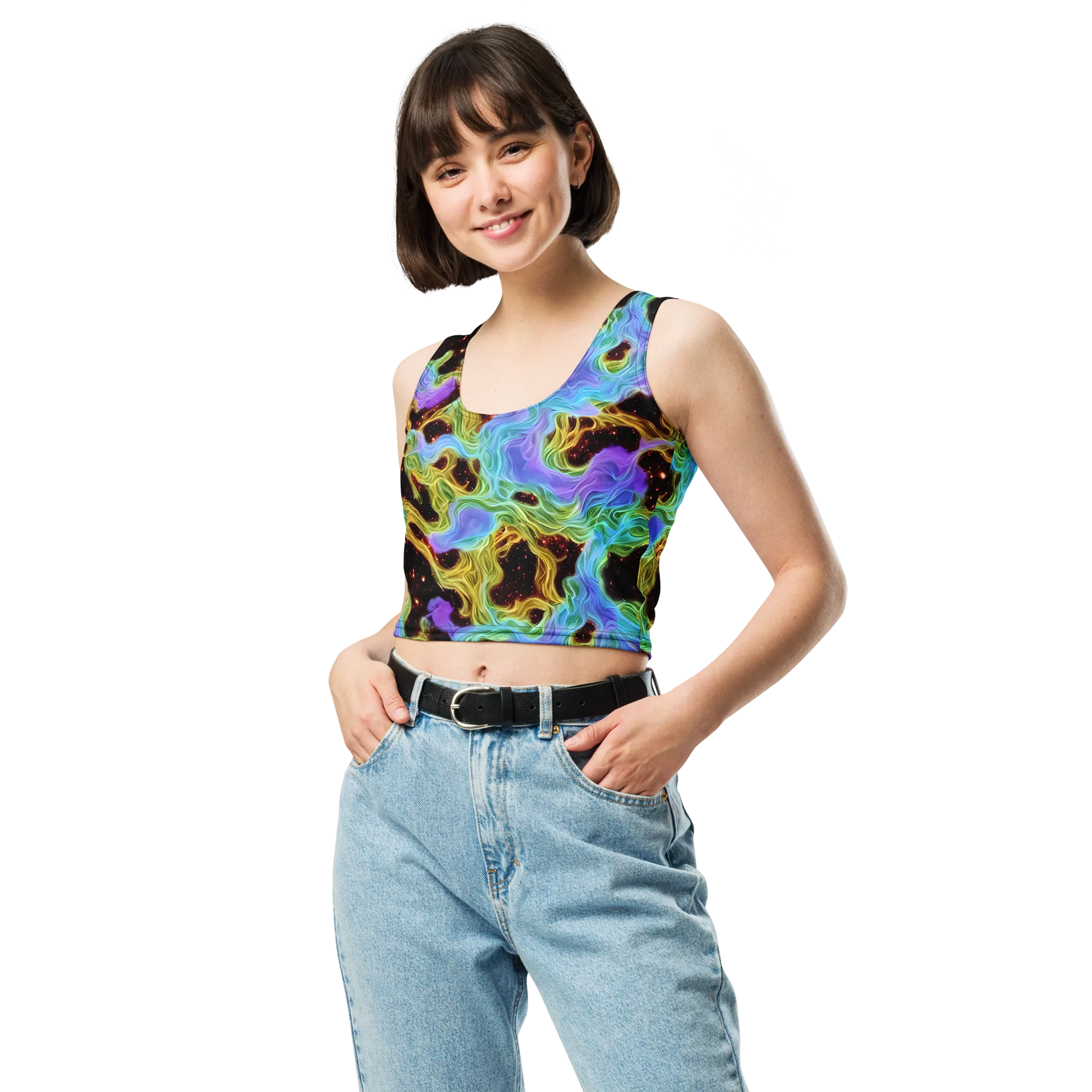 Galactic Tides on Crop Top — Front