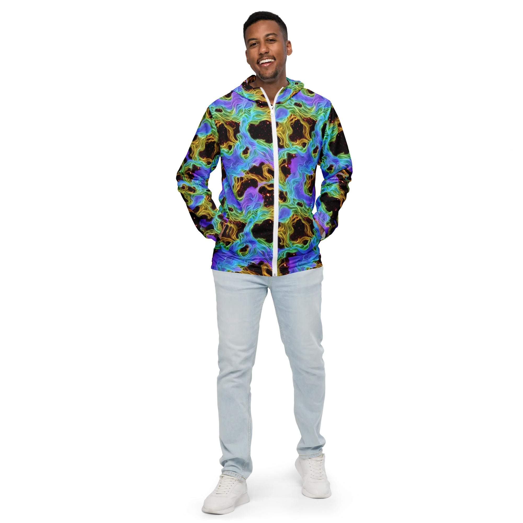 Galactic Tides on Men's Windbreaker — Front