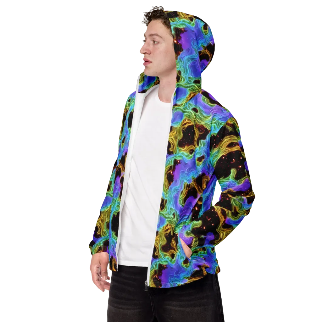 Galactic Tides on Men's Windbreaker — Left Front
