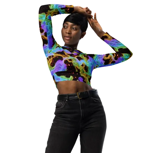 Galactic Tides on a Long Sleeve Crop Top