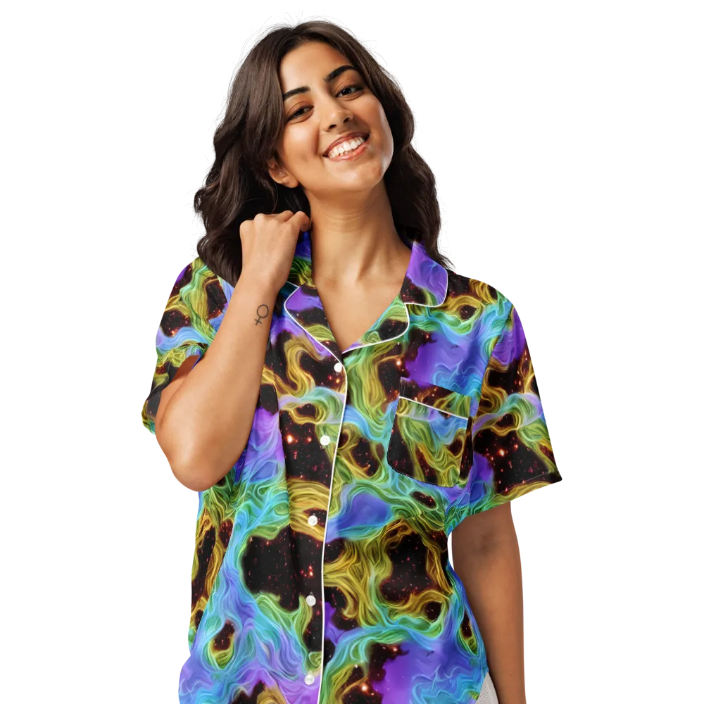 Galactic Tides on Women's Short Sleeve Pajama Top — Front