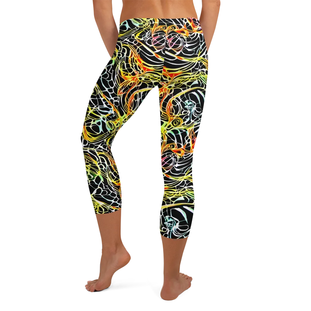 Electric Anatomy on Capri Leggings — Back