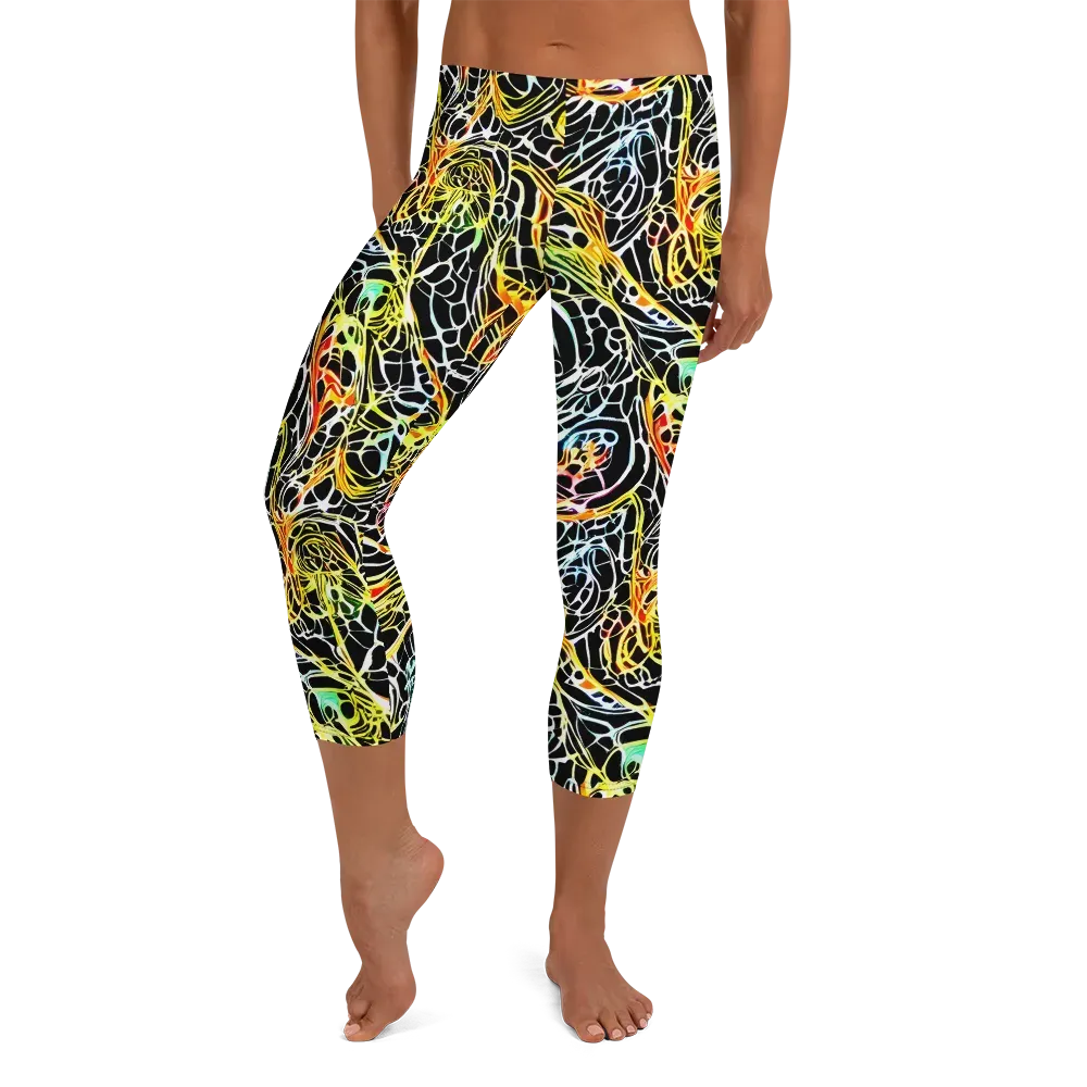 Electric Anatomy on Capri Leggings — Front