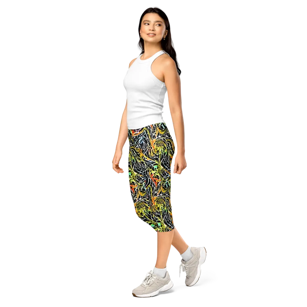 Electric Anatomy on Capri Leggings — Left Front