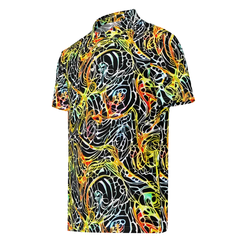 Electric Anatomy on Men's Slim Fit Polo Shirt — Left Front