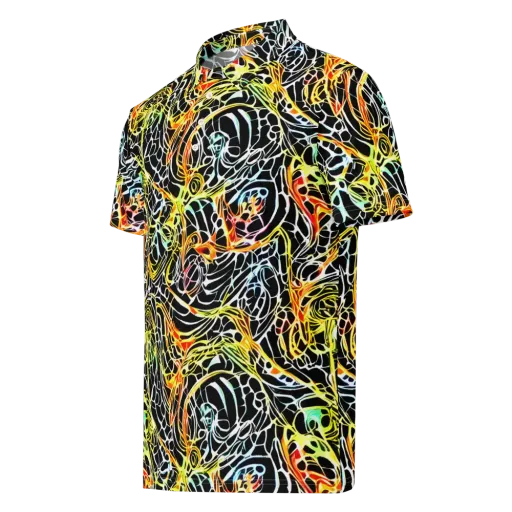 Electric Anatomy on a Men's Slim Fit Polo Shirt
