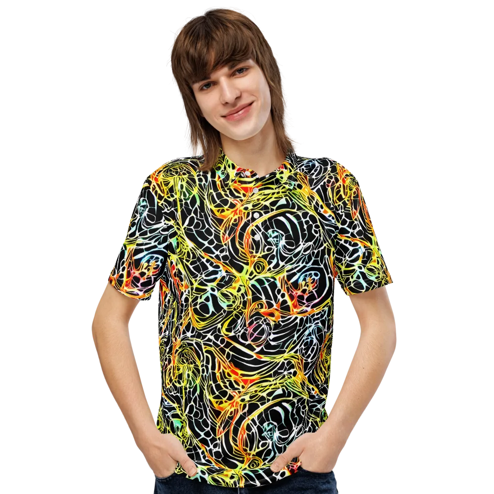 Electric Anatomy on Men's Slim Fit Polo Shirt — Front