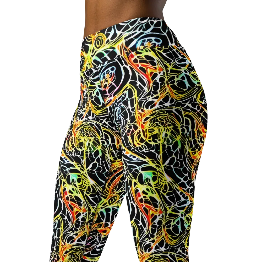 Electric Anatomy on Yoga Leggings — Left Front