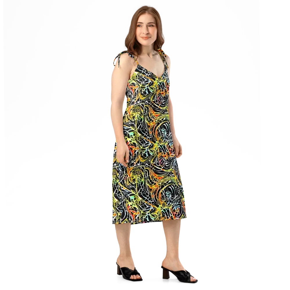 Electric Anatomy on Slip Dress — Right Front