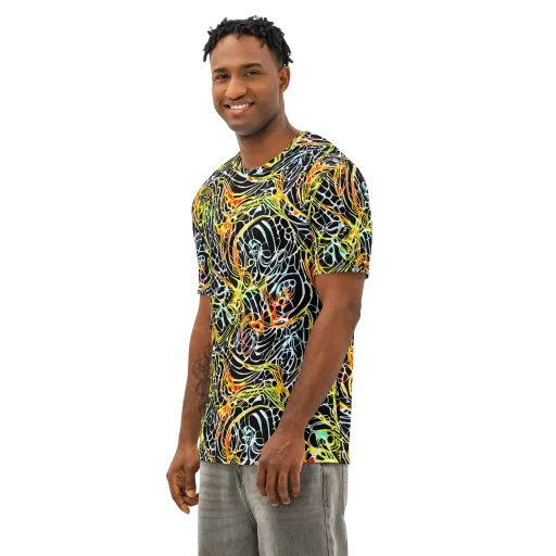 Electric Anatomy on a Men's Cotton Crew Neck T-Shirt