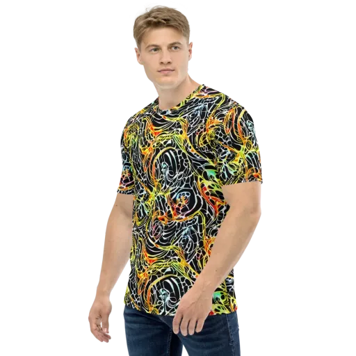 Electric Anatomy on a Men's Crew Neck T-Shirt
