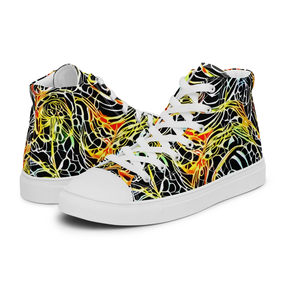 Electric Anatomy on Men's High Top Canvas Shoes — Left