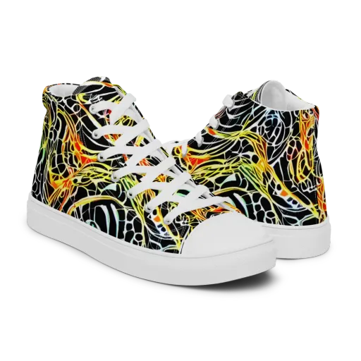 Electric Anatomy on a Men's High Top Canvas Shoes