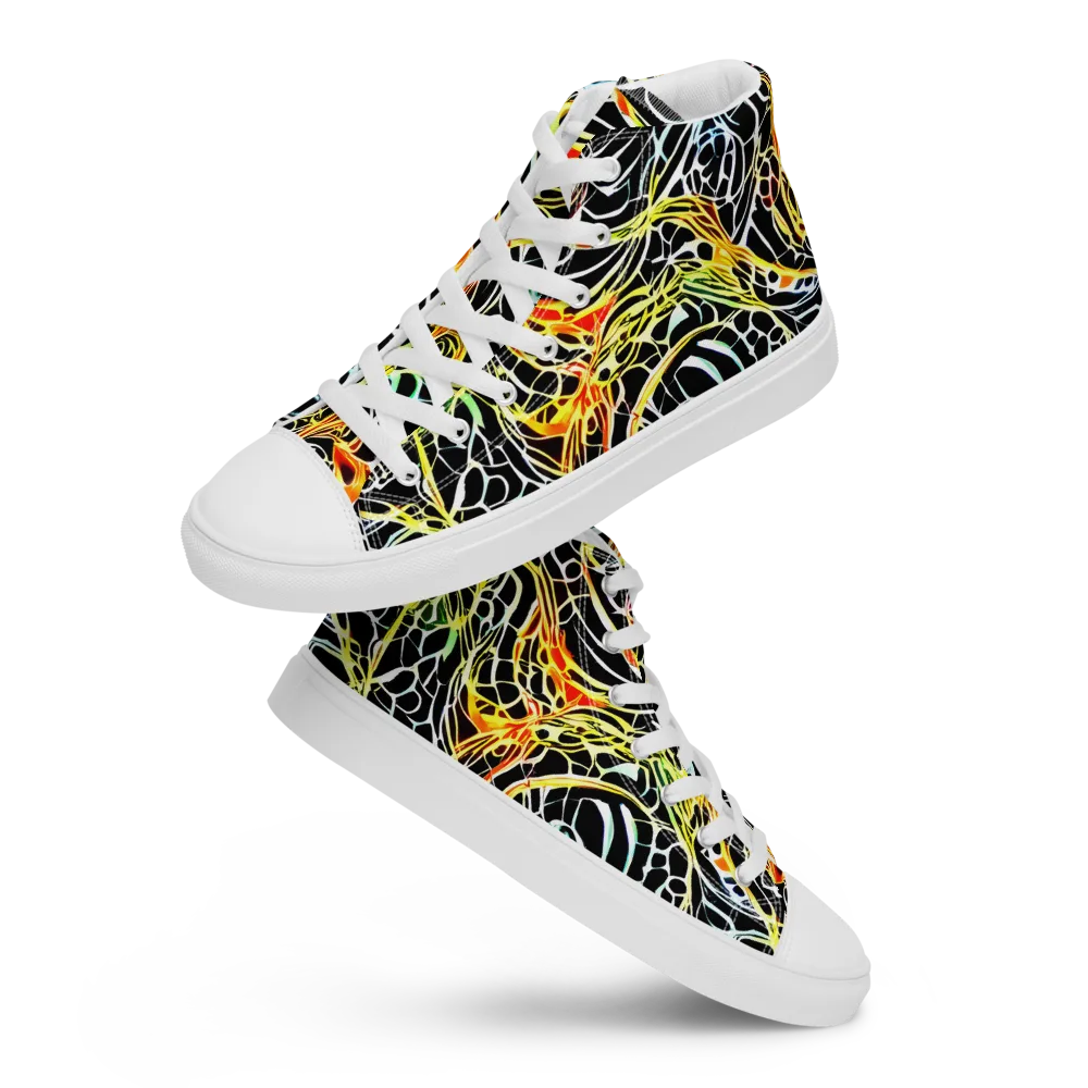 Electric Anatomy on Men's High Top Canvas Shoes — Front
