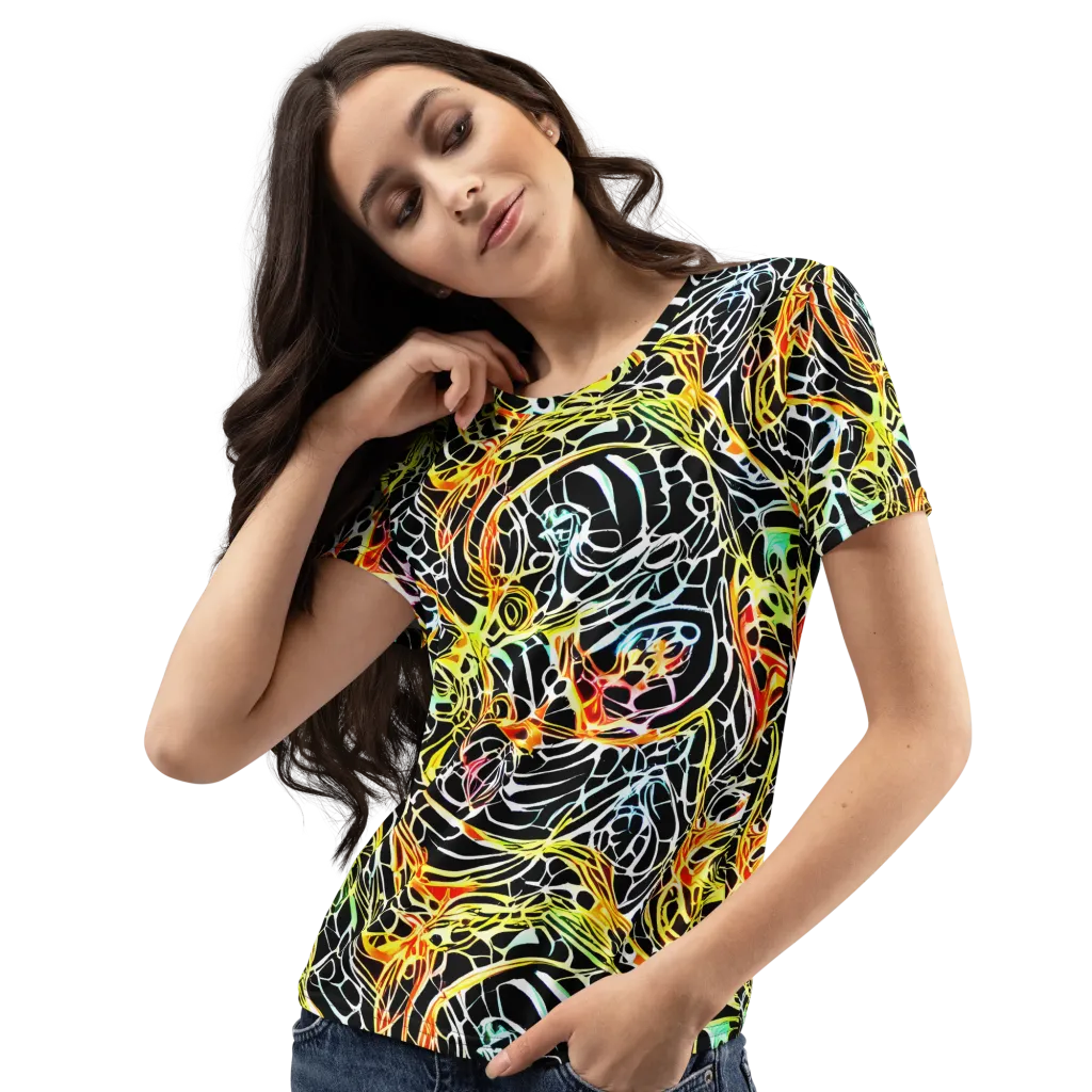 Electric Anatomy on Women's Crew Neck T-Shirt — Left Front