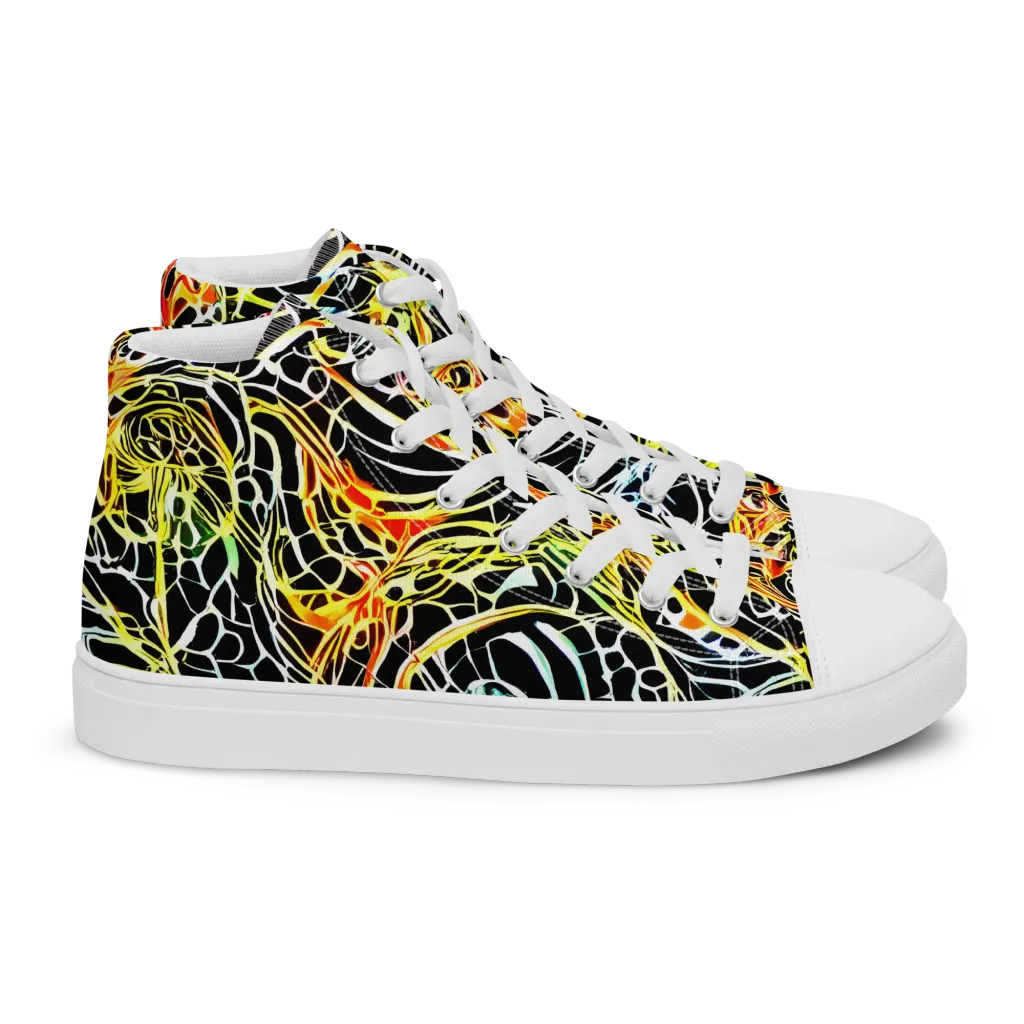 Electric Anatomy on Women's High Top Canvas Shoes — Right