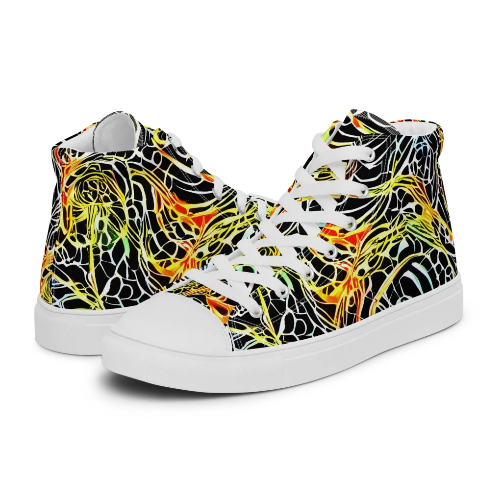 Electric Anatomy on Women's High Top Canvas Shoes — Left