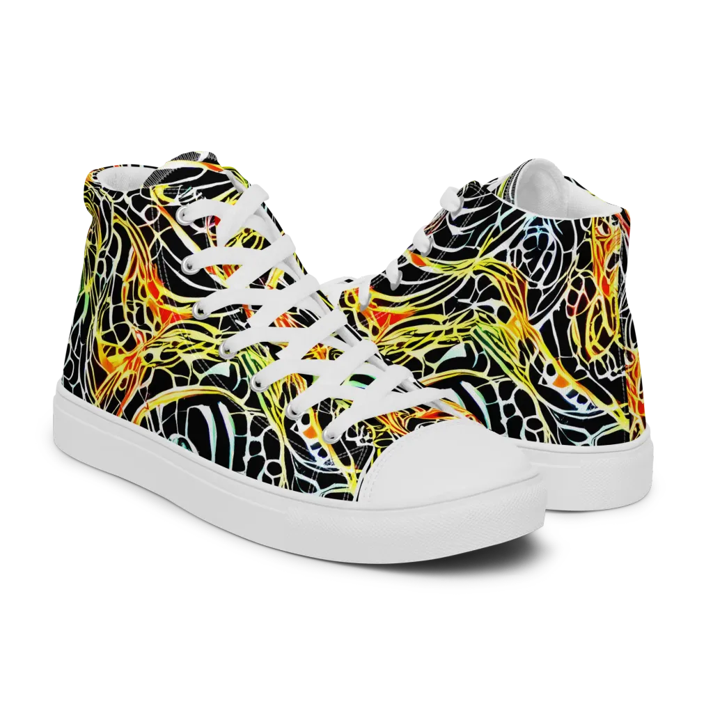 Electric Anatomy on Women's High Top Canvas Shoes — Right