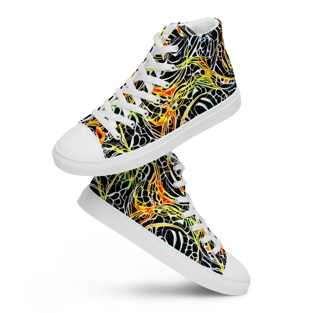 Electric Anatomy on Women's High Top Canvas Shoes — Front