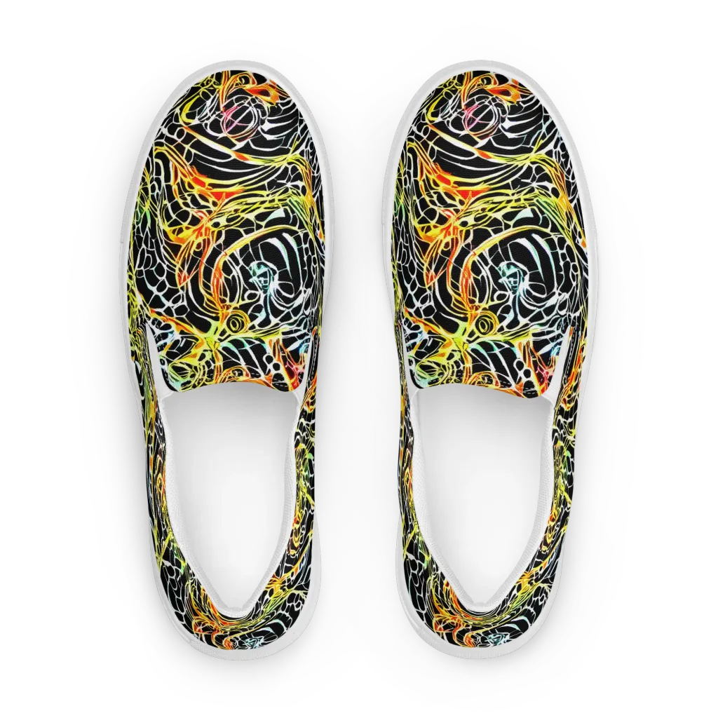 Electric Anatomy on Men's Slip-On Canvas Shoes — Front