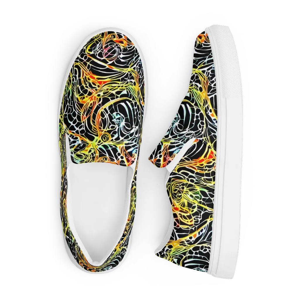 Electric Anatomy on Men's Slip-On Canvas Shoes — Front
