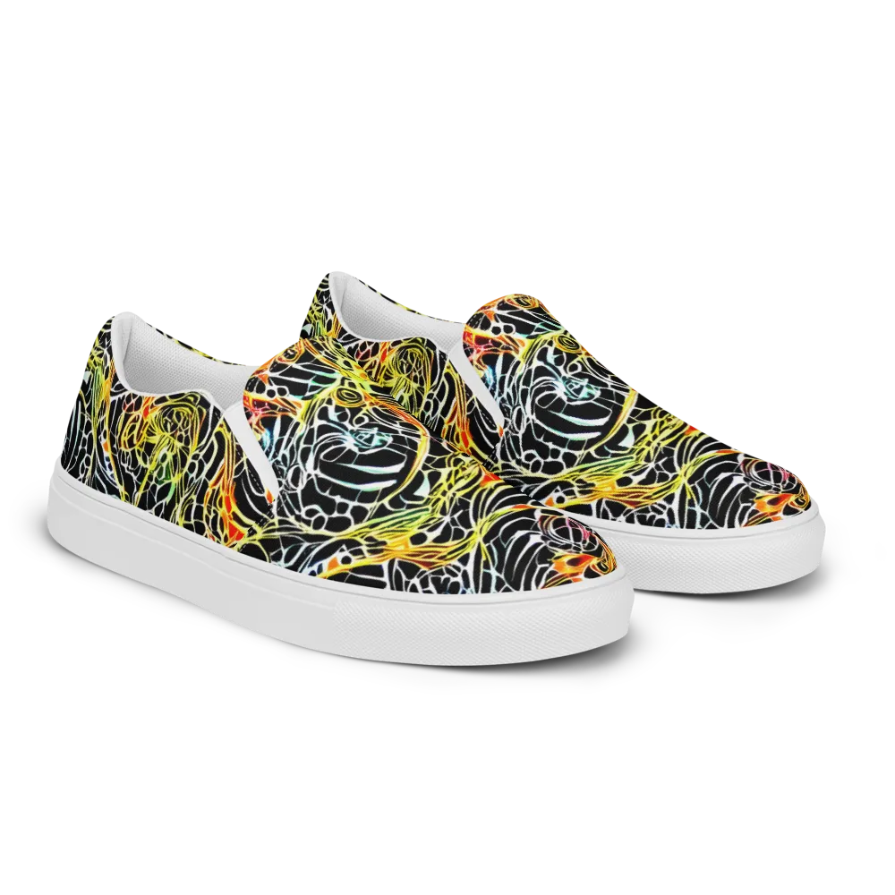 Electric Anatomy on Women's Slip-On Canvas Shoes — Right Front