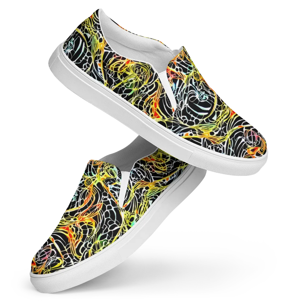 Electric Anatomy on Women's Slip-On Canvas Shoes — Front