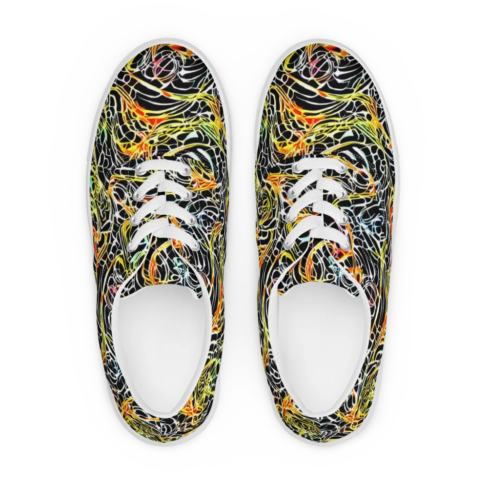 Electric Anatomy on Men's Lace-Up Canvas Shoes — Front