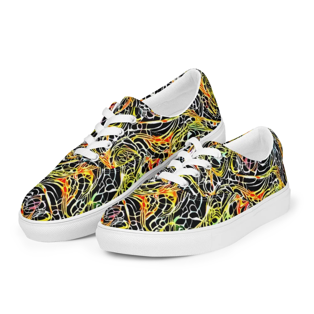Electric Anatomy on Men's Lace-Up Canvas Shoes — Left Front