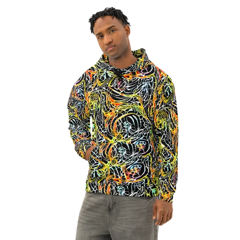 Electric Anatomy on Cotton Hoodie — Left Front