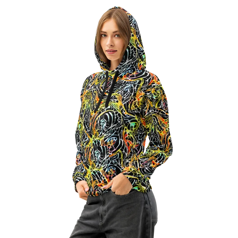 Electric Anatomy on Cotton Hoodie — Left Front