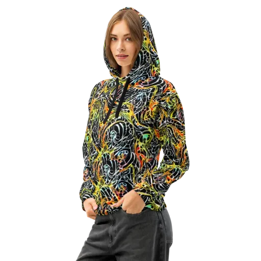 Electric Anatomy on a Cotton Hoodie