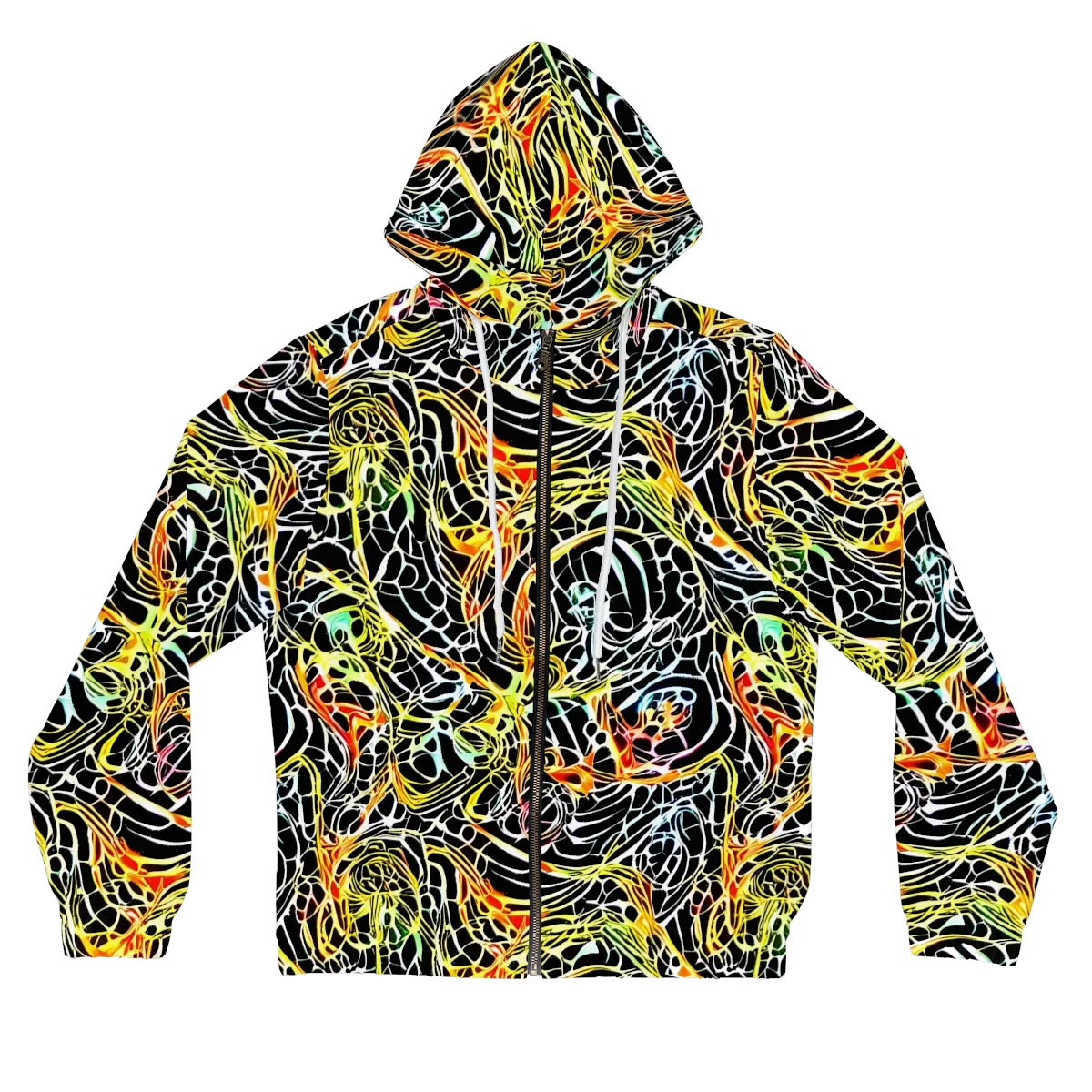Electric Anatomy on Women's Full-Zip Hoodie — Front
