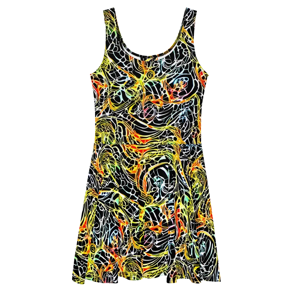 Electric Anatomy on Skater Dress — Front