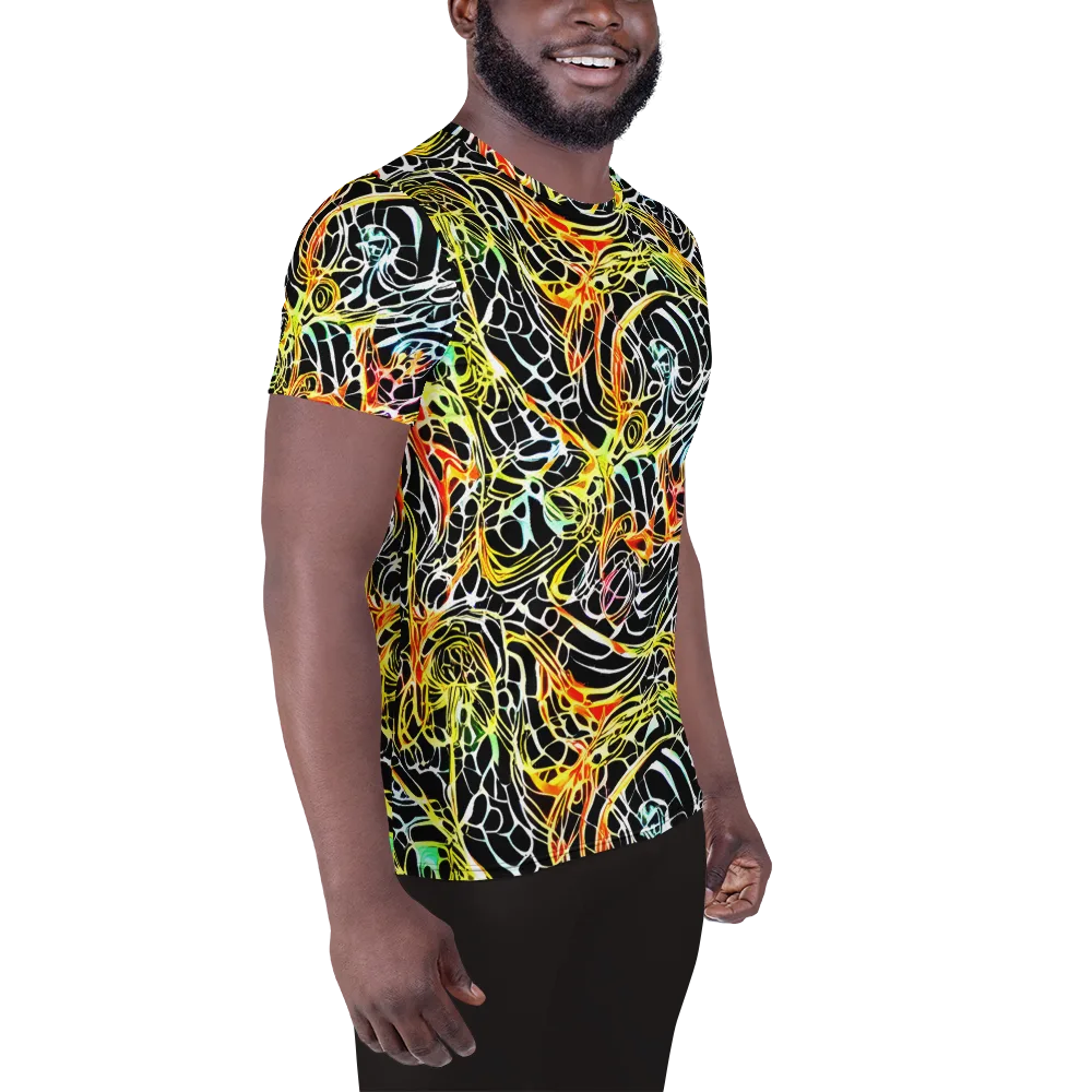 Electric Anatomy on Men's Athletic T-Shirt — Right