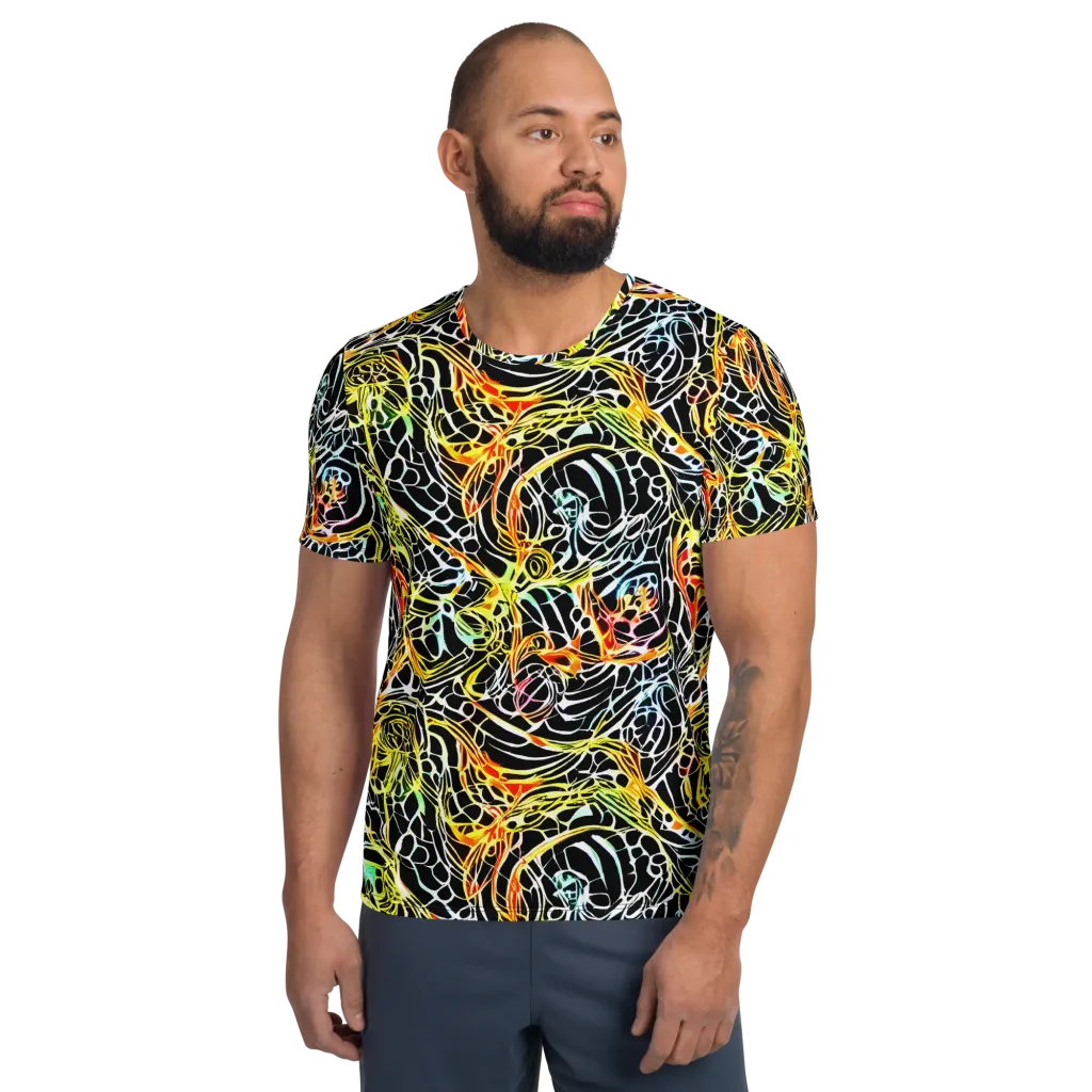 Electric Anatomy on Men's Athletic T-Shirt — Front