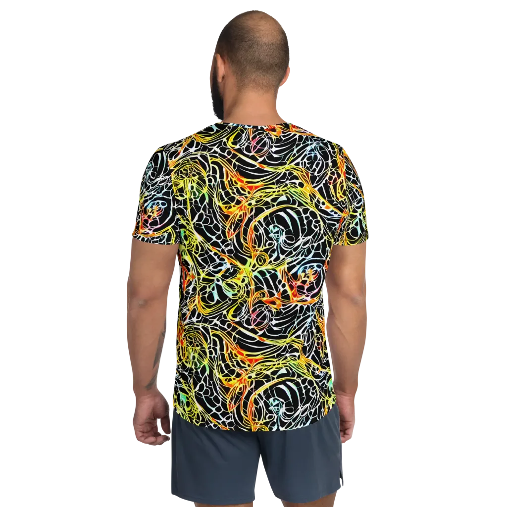 Electric Anatomy on Men's Athletic T-Shirt — Back