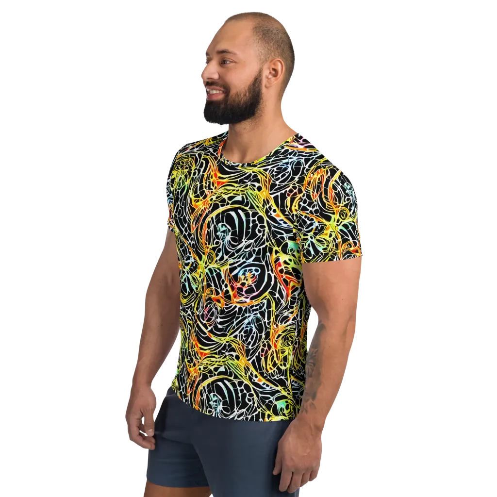 Electric Anatomy on Men's Athletic T-Shirt — Left