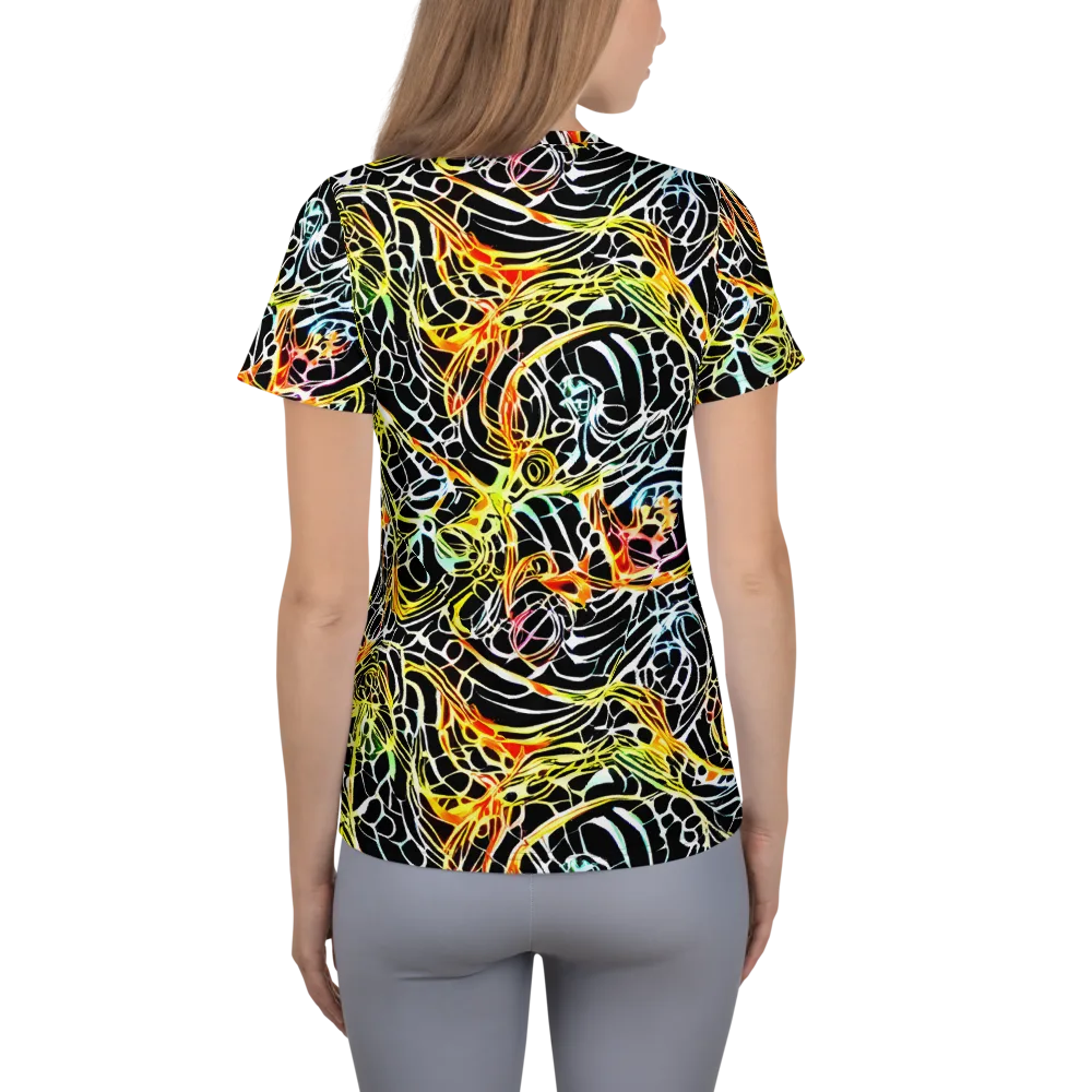 Electric Anatomy on Women's Athletic T-Shirt — Back