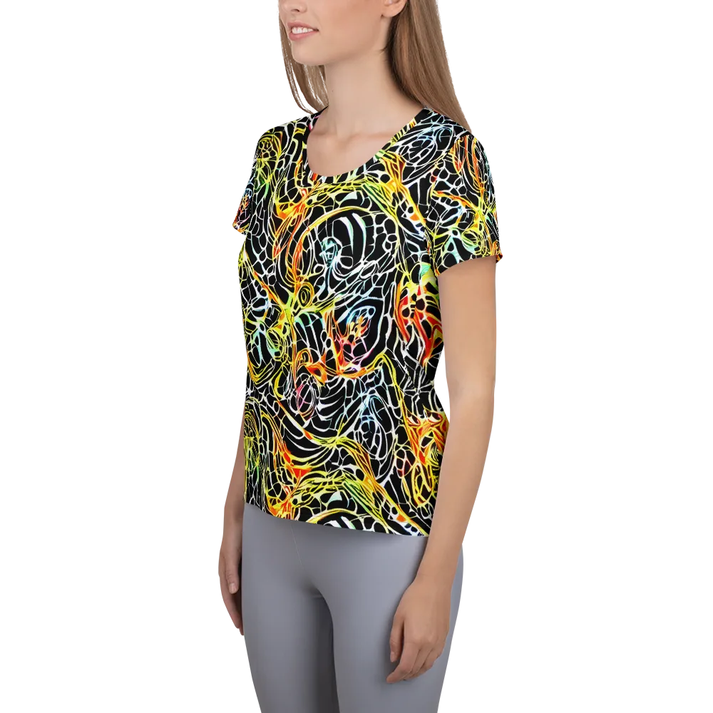 Electric Anatomy on Women's Athletic T-Shirt — Left