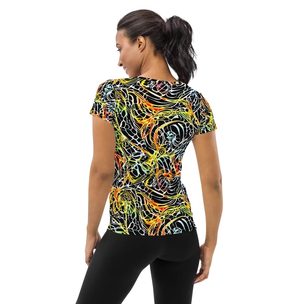 Electric Anatomy on Women's Athletic T-Shirt — Back