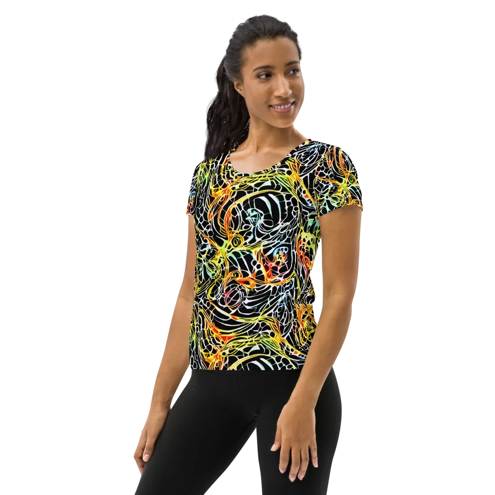 Electric Anatomy on Women's Athletic T-Shirt — Left