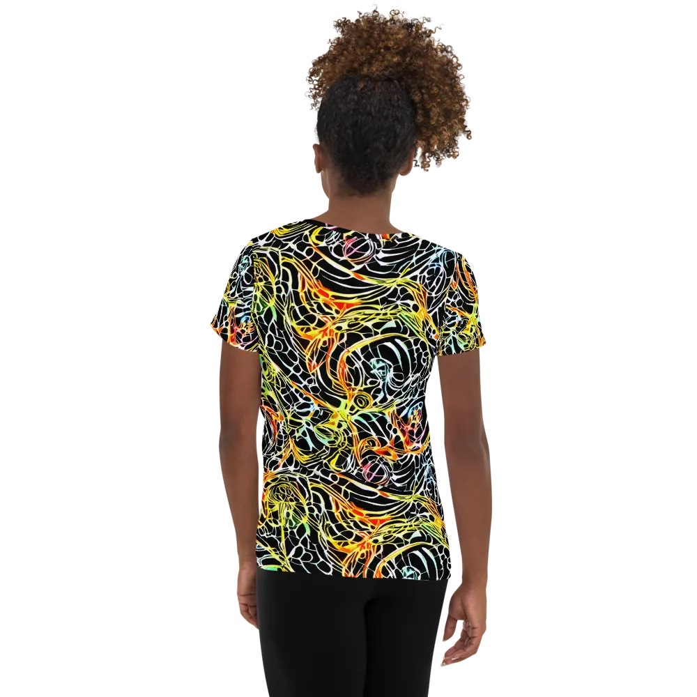 Electric Anatomy on Women's Athletic T-Shirt — Back