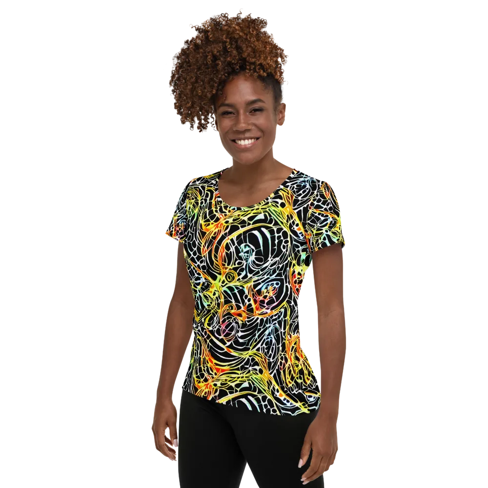 Electric Anatomy on Women's Athletic T-Shirt — Left